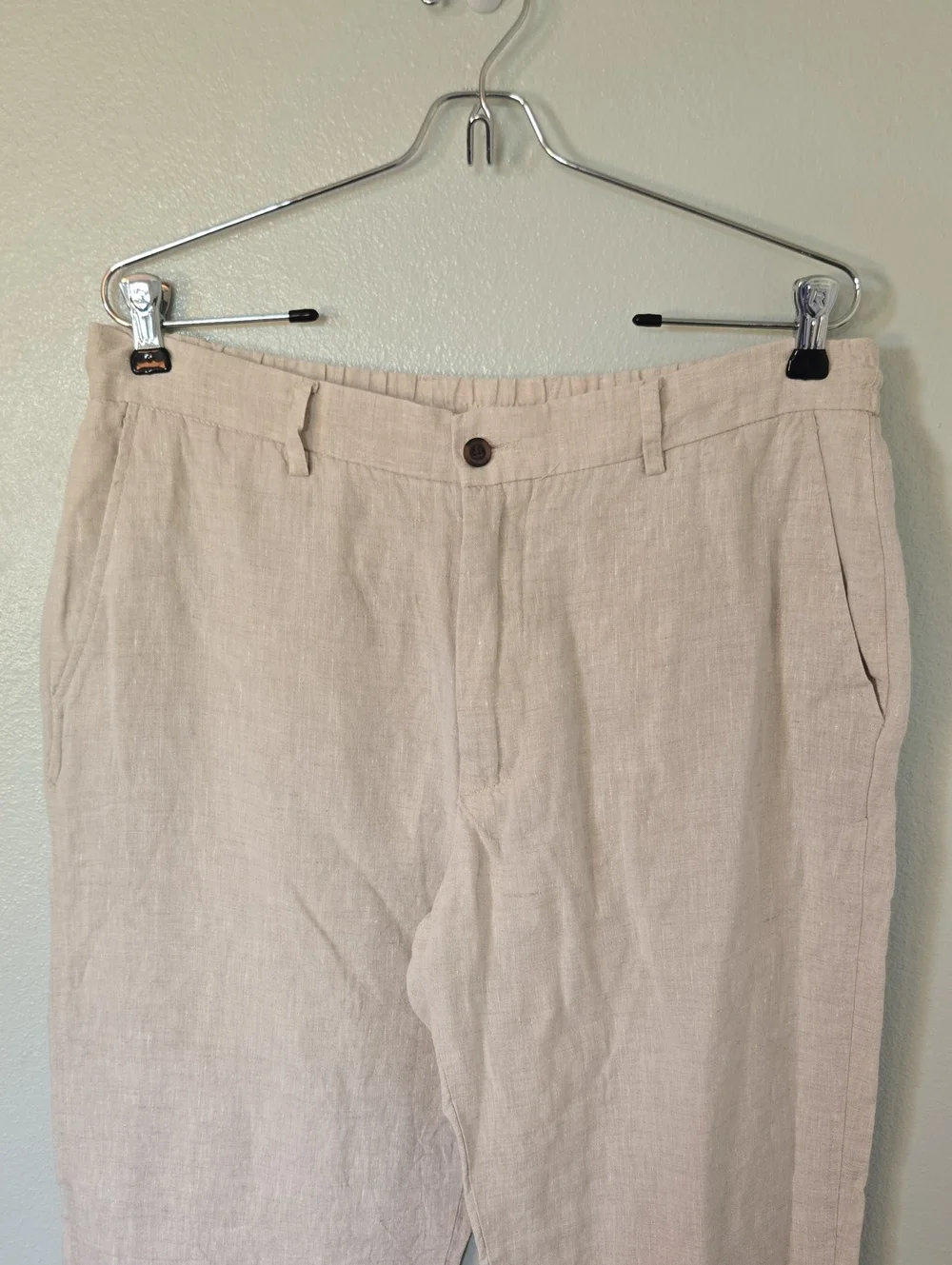 Zara | Classic Beige Linen Trousers Size Large